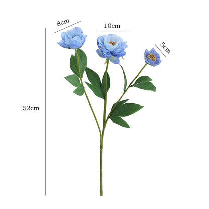 Elegant French-Inspired Triple Peony Artificial Flowers - Perfect for Hotel and Wedding Decorations, Living Room Accents, and Timeless Floral Arrangements