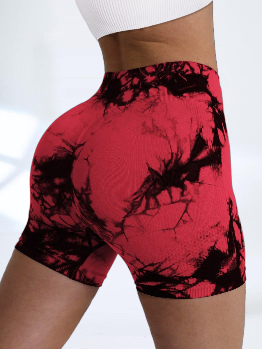 High Waisted Seamless Tie Dye Peach Butt Lifting Yoga Shorts 13 Vibrant Colors for Comfort and Style