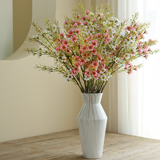 Elegant Faux Wax Plum Flower Arrangement - Beautiful Home Decor for Indoor Styling, Unique Tea Flower Decoration, Perfect for Weddings, Photography Props, and Creative Interiors