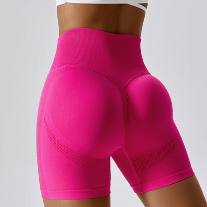 High Waisted Seamless Yoga Shorts for Women Peach Lifting Form Fitting Workout Running Shorts Style 6415 for Comfort and Performance