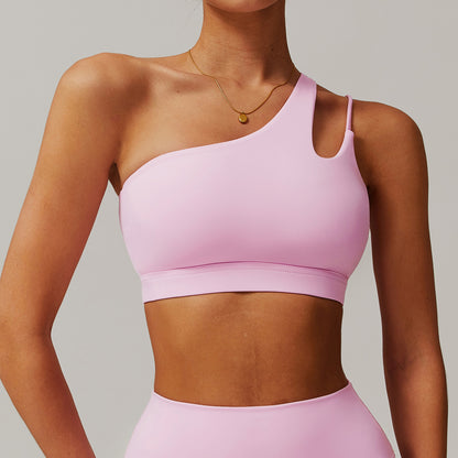 Asymmetrical One Shoulder Yoga Sports Bra with Unique Shoulder Strap for Running and Fitness for Your Workout Wardrobe