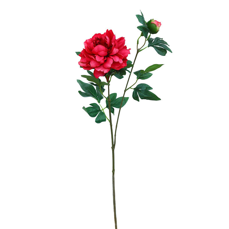 Lifelike Artificial Peony Flowers for Weddings and Home Decor - Elegant Red Peony Decorations for Celebrations and Living Room Accents - High-Quality Plastic Floral Display