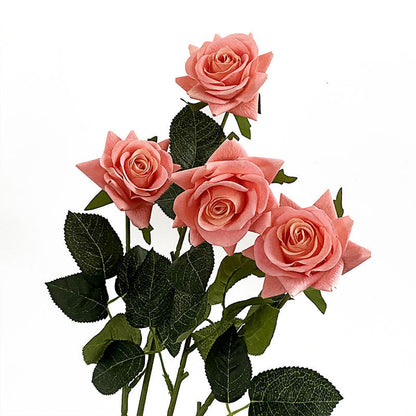 Luxurious Touch Realistic Faux Rose Bouquet - Elegant Home Décor for Living Room or Dining Table Centerpiece