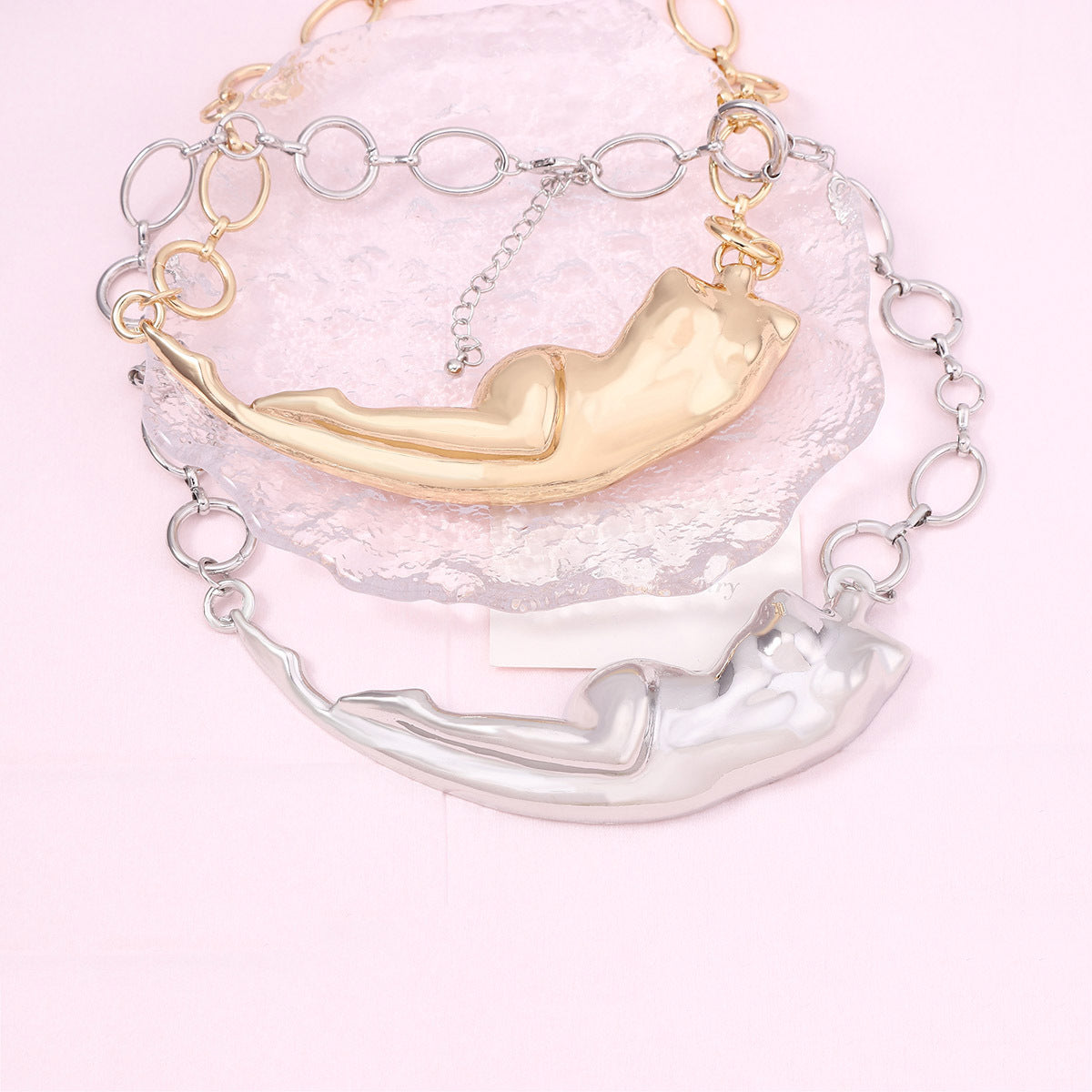 Stylish Minimalist Irregular Abstract Pendant Necklace - Versatile Statement Piece for Hip Hop Punk Fashion Enthusiasts