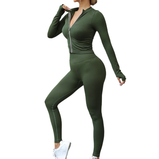 Seamless Quick Dry Beautiful Back Yoga Set Flattering and Versatile Zip Up Yoga Outfit for Effortless All Day Comfort