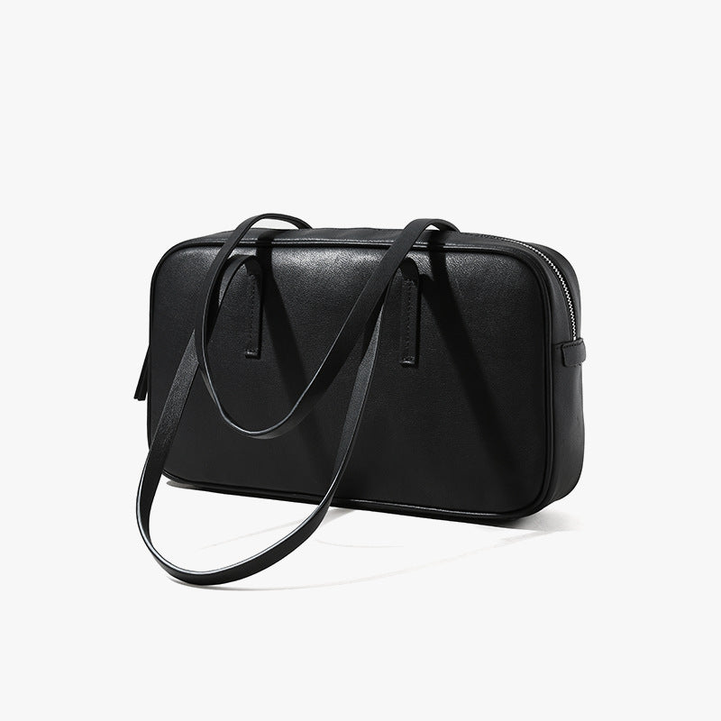 Luxury Fall Winter Genuine Leather Tote Bag Spacious Boston Commuter Handbag for Professionals