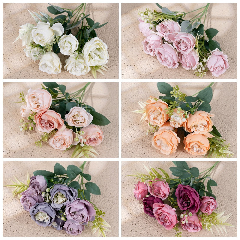 Stunning Faux Rose Wall Decor - Realistic Rose Bouquet for Home Decoration and Wedding Celebrations - Perfect Wedding Handheld Flowers, Model MW55506