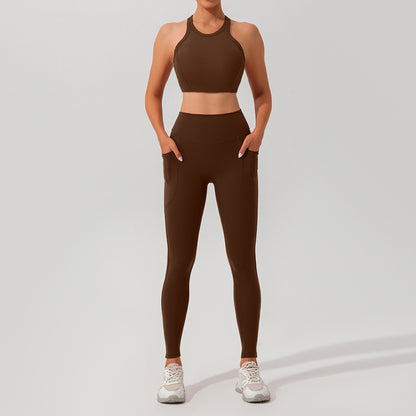 24 Autumn Quick Dry Ribbed Yoga Set for Women Sports Bra and High Waisted Leggings for a Flattering Fit and Enhanced Comfort in Every Workout