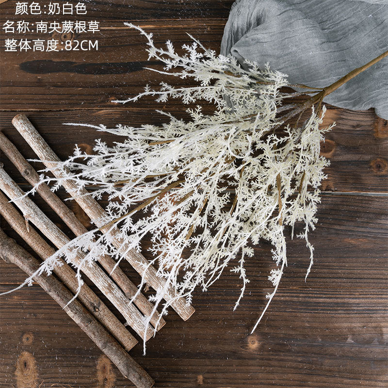 Realistic Faux Fern and Root Grass Decor – Trendy INS-Style Artificial Flowers for Home and Wedding Decoration - MW09105