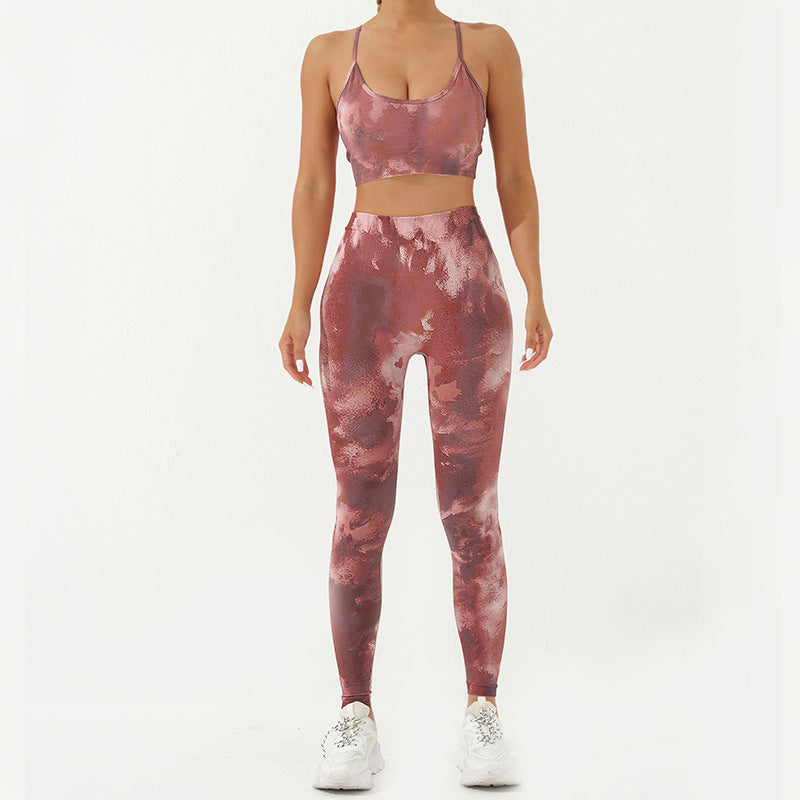 Seamless Printed High End 3 Piece Yoga Set Quick Dry Breathable and Sculpting Leggings for Comfort and Style