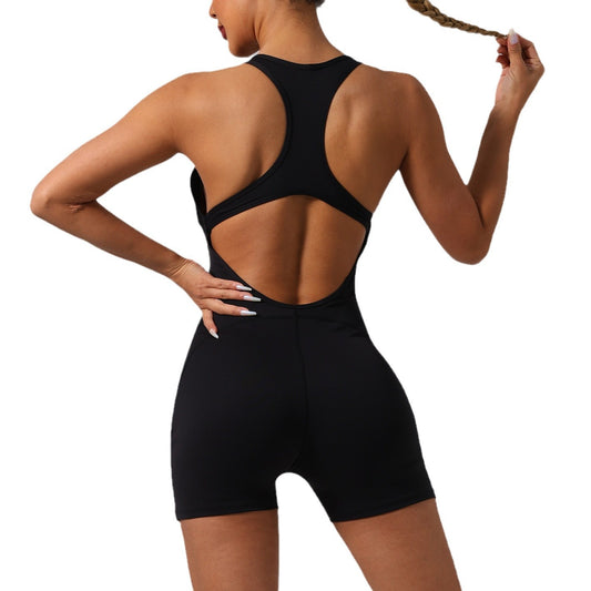 Backless Yoga Bodysuit with Built in Chest Pads for Women Boost Your Workout with High Waisted Butt Lifting Shorts