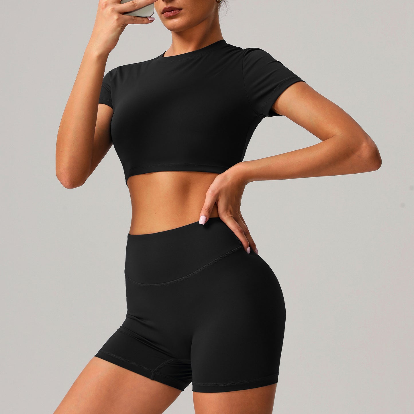 High Waisted Peach Butt Yoga Set Stretchy Comfortable Sportswear with Enhanced Support for All Fitness Levels