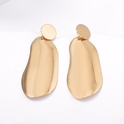 Chic Irregular Geometric Alloy Drop Earrings for Commuters - Stylish and Versatile Women's Accessories