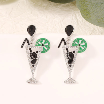 Creative Juice Cup Cocktail Earrings – Unique Bottle-Shaped Accessories Perfect for Girls, Fun and Whimsical Drink-Inspired Jewelry