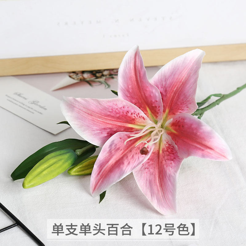 Luxurious Single-Stem Artificial Silk Lily for Wedding Decorations and Home Decor – Exquisite Pre-Made Floral Arrangement for a Touch of Elegance