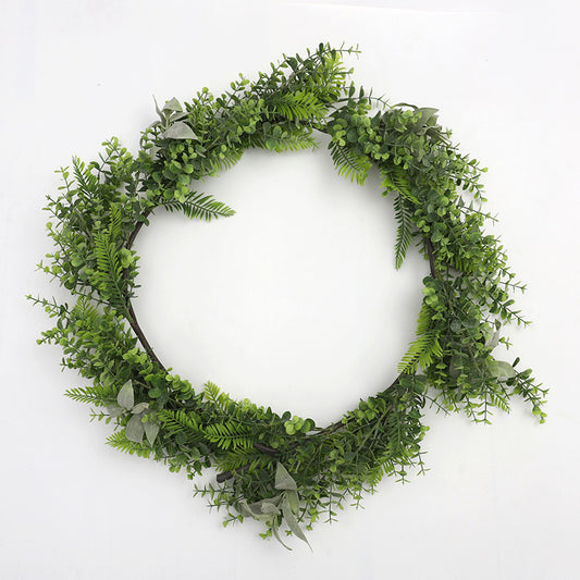 Artificial Eucalyptus Vine Wreath - Lifelike Faux Greenery for Stylish Living Room Decor | Perfect for Home Staging and Seasonal Decorations