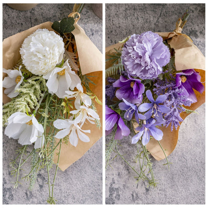 Mutsuki Arranged Artificial Flowers - Realistic Floral Home Decor for Weddings & Events | Handheld Bouquets, Wall Decorations, Elegant Roses CF01391