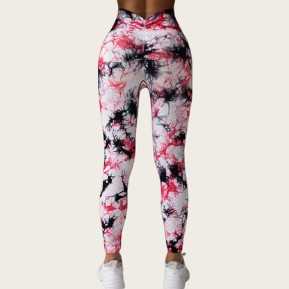 High Waisted Tie Dye Yoga Leggings for Women Butt Lifting Form Fitting Fitness Pants for Outdoor Activities and Training