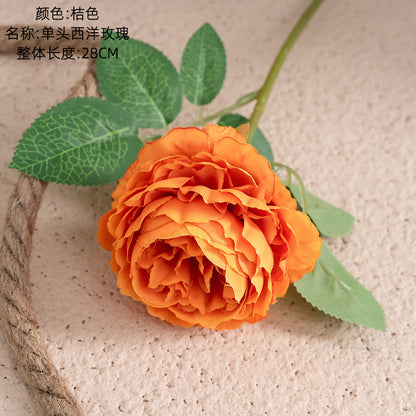 Single-Head Western Rose and Core Peony Artificial Flowers - Perfect Home Decor and Wedding Handheld Bouquet - Stunning, Realistic Faux Floral Arrangement for Celebrations and Events | MW51005