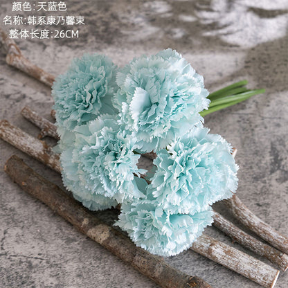 Stunning Mother’s Day Carnation Bouquet - Realistic Artificial Flowers for Home Decor, Weddings, and Special Events | DY1-402 Elegant Handheld Floral Arrangement