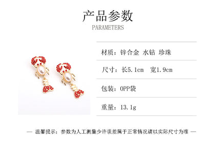 Unique Rhinestone Shrimp Earrings - Trendy Animal Jewelry for Bold Fashion Statements!