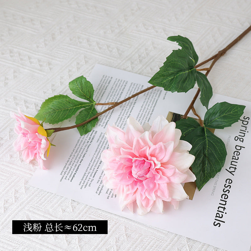 Realistic Touch Moisturized Double-Headed Dahlia Artificial Flowers for Stunning Wedding Archway and Home Decor