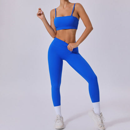 Versatile Detachable Strap Sports Bra and High Waisted Leggings Yoga Set Breathable Quick Dry Workout Outfit for Running and Fitness Enthusiasts