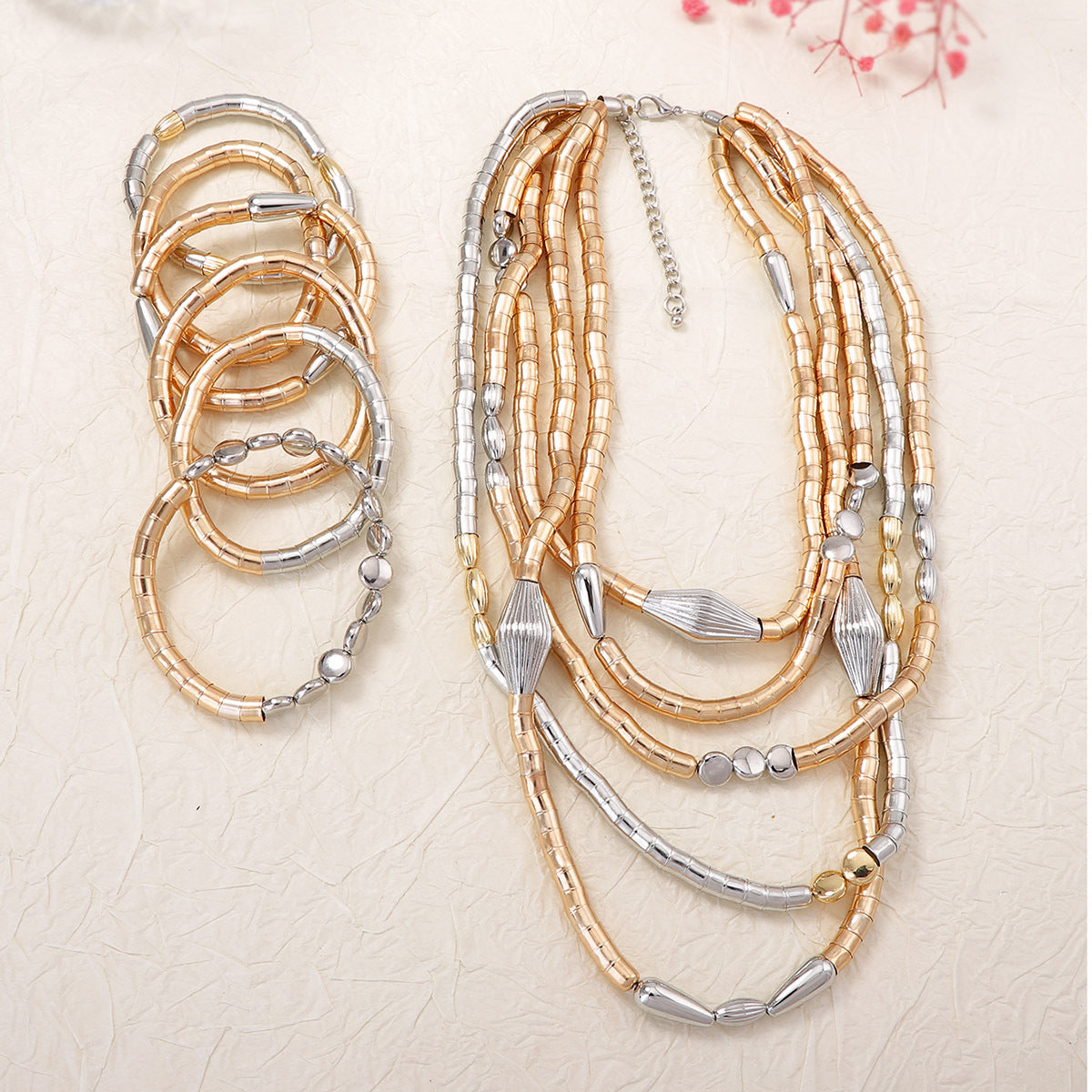 Chic Luxe Geometric Layered Necklace Set for Women - Versatile and Unique Fashion Jewelry for Effortless Style
