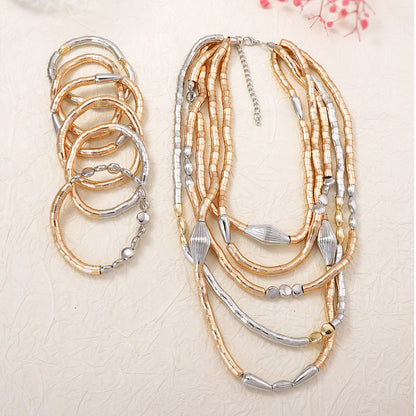 Chic Luxe Geometric Layered Necklace Set for Women - Versatile and Unique Fashion Jewelry for Effortless Style