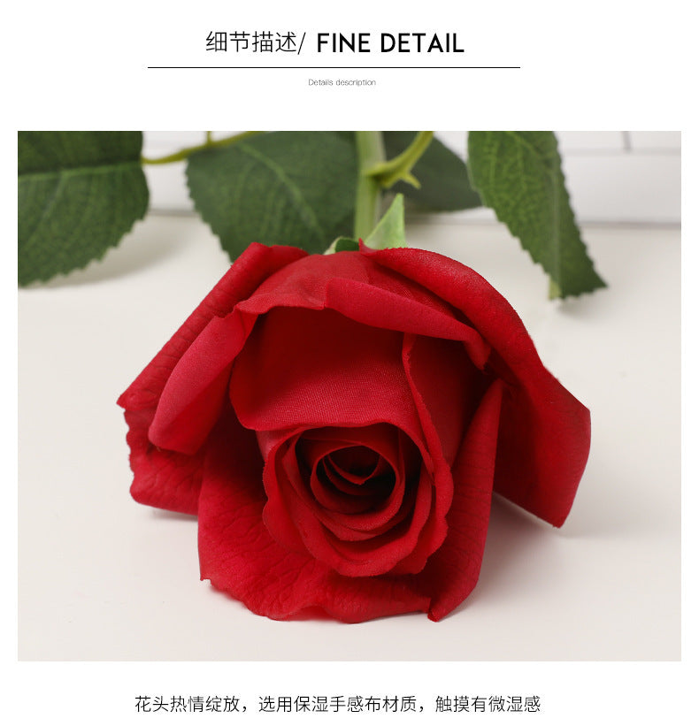 Realistic Touch Moisturizing Single Stem Faux Rose - Perfect for Home Decor, Weddings, and Bridesmaid Bouquets - Stunning Artificial Flower Arrangement