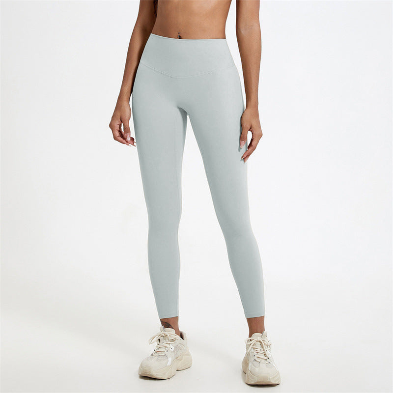 V Shaped Waist Enhancing Yoga Pants for Outdoor Pilates and Running and Comfortable Fitness Leggings with No Creep Seam Design