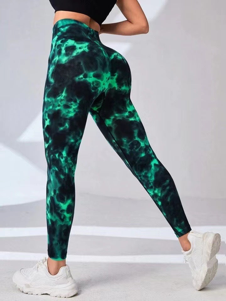 Seamless High Waisted Tie Dye Yoga Pants for Women Shaping Outdoor Workout Leggings with Butt Lifting Design for Comfort and Flexibility