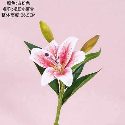 Realistic Faux Lily Flowers - Elegant Green Plant Décor for Weddings - CL09006