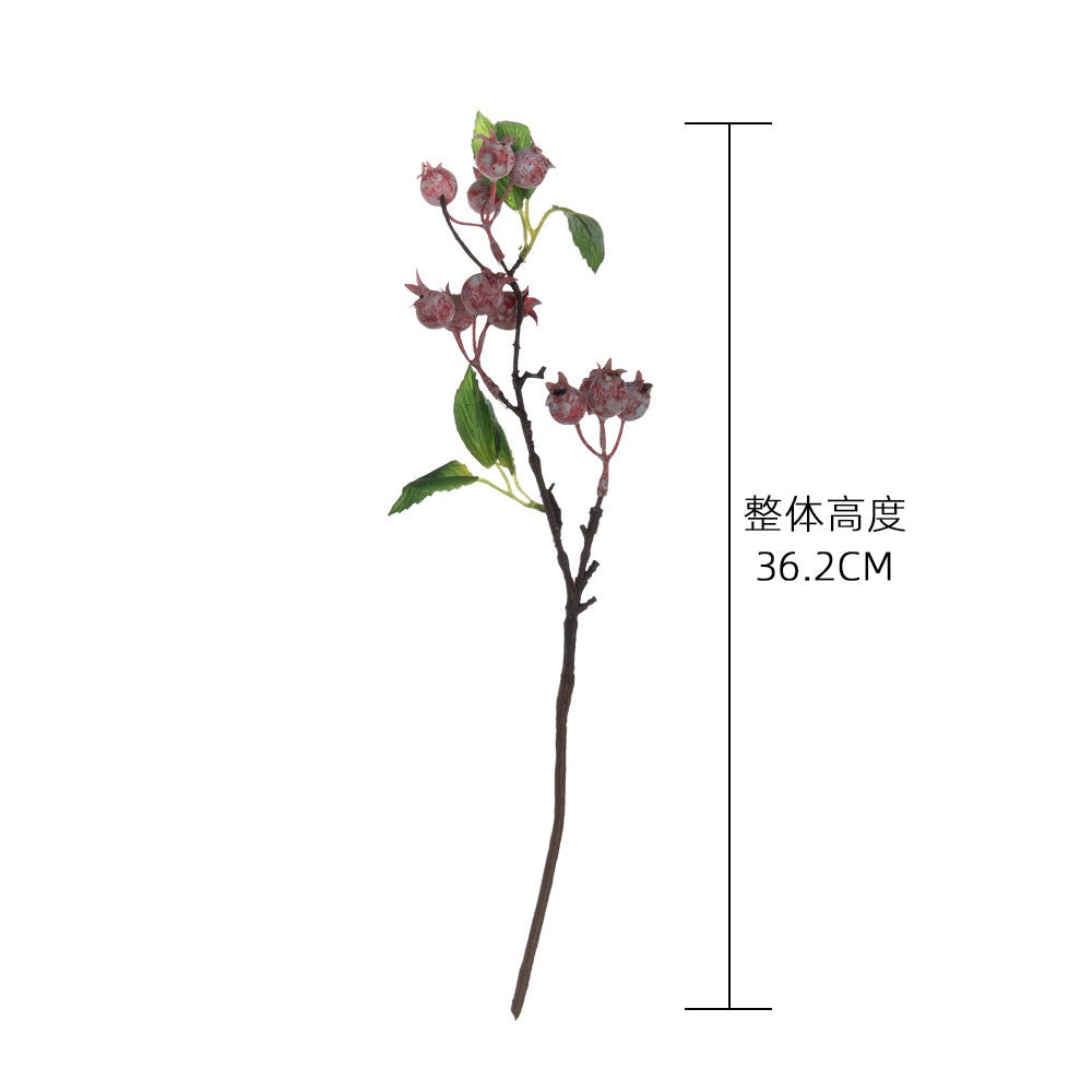 Realistic Mountain Rose Berry Artificial Flower - Lifelike Green Decor for Wedding Decorations and Crafts - Perfect for Home and Event Styling - Model MW25584