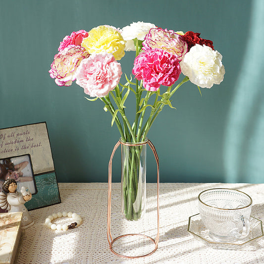 Realistic Short-Stem Carnation Faux Flowers for Home, Hotel, and Event Decor - Perfect for Weddings, Photography, and Floral Arrangements