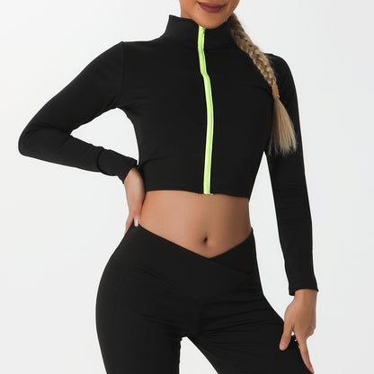 Women's Yoga Set Long Sleeve Sports Top and Full Length Pants for Fitness Spring and Autumn Activewear Combo