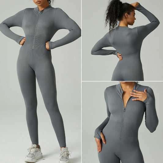 Seamless Full Body Yoga Suit for Women Long Sleeve Bodysuit with Body Sculpting Tights for Comfort and Support in Fitness and Workout Sessions