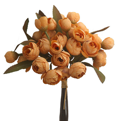 Charming Tea Rose Silk Flowers - Realistic Artificial Bouquets for Fresh and Elegant Living Room Decor