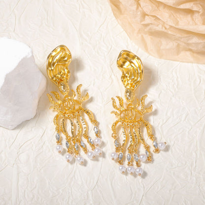 Unique Vintage-Inspired Statement Long Tassel Earrings with Asymmetrical Design – High-End Fashion Accessory for Individual Style