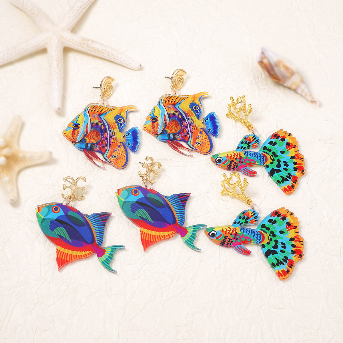 Quirky Minimalist Acrylic Ocean Animal Drop Earrings - Unique and Adorable Jewelry for Women