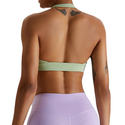 High Performance Quick Dry Yoga Sports Bra with Criss Cross Back Design for Shock Absorption and Support During Workouts and Running