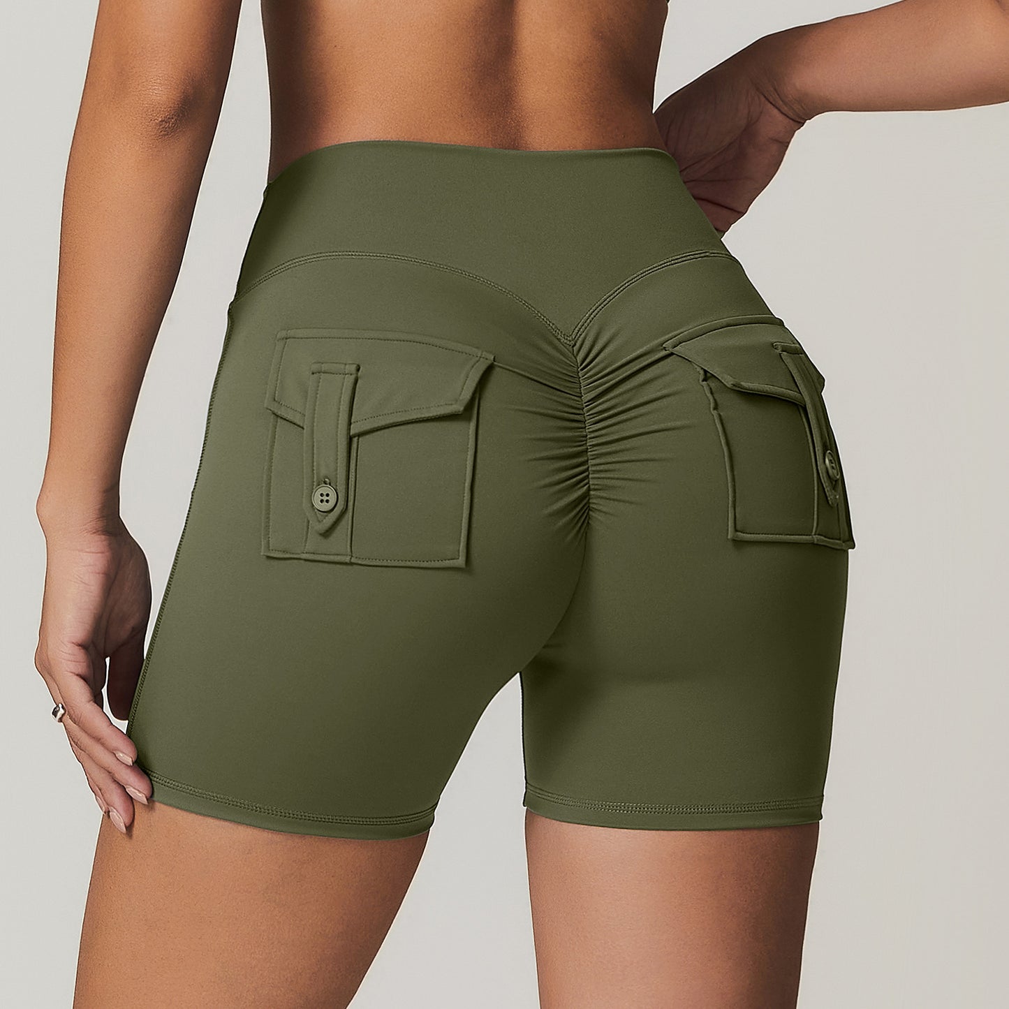 High Waisted Yoga Shorts with Pockets for Comfort and Support Butt Lifting Athletic Leggings 8882