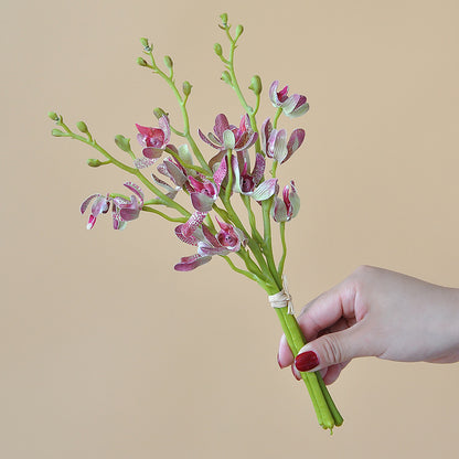 Realistic Phalaenopsis Orchid Silk Flowers - Stunning 3-Head Bouquet for Living Room Décor and Floral Arrangements