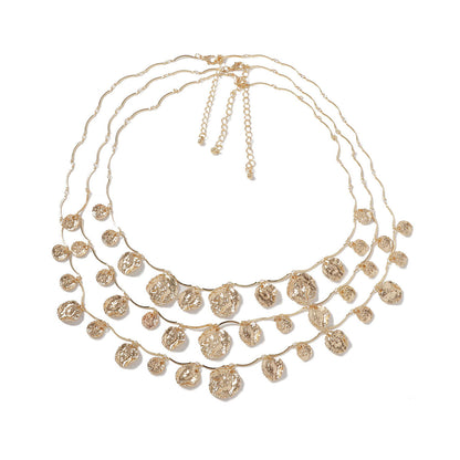 Stylish Vintage Layered Geometric Pendant Necklace for Women – Trendy Streetwear Accessory