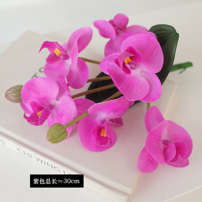 Stunning 8-Head Artificial Orchid Floral Arrangement - Perfect Home Décor Table Centerpiece and Beautiful Faux Flower Planter