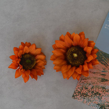 Realistic 12CM & 8CM Artificial Sunflower Flower Heads - Perfect for DIY Floral Arrangements, Home Decor, and Craft Projects