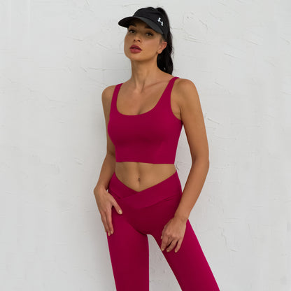 High Performance Women's Yoga Set with Stretchy Back Sports Bra Ideal for Running Gym Workouts and Quick Dry Comfort