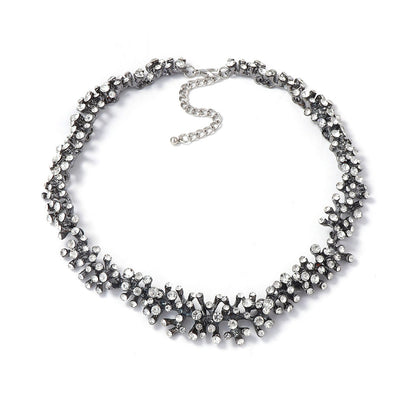 Exquisite Luxury Allure: Rhinestone-Encrusted Alloy Waterfall Floral Pendant Necklace for Women - Perfect for Every Occasion