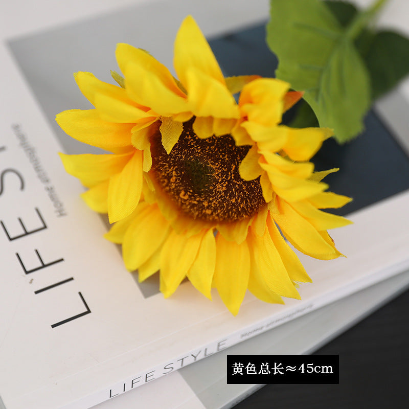 Realistic Single Stem Sunflower - Perfect Home Décor Accent for Living Rooms, Weddings, and Event Decorations - Beautiful Artificial Flower Arrangement