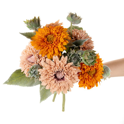 Realistic Artificial Sunflower Arrangement -  Faux Floral Decor for Weddings & Events | Eco-Friendly Greenery Craft - INS Style | Model MW80001